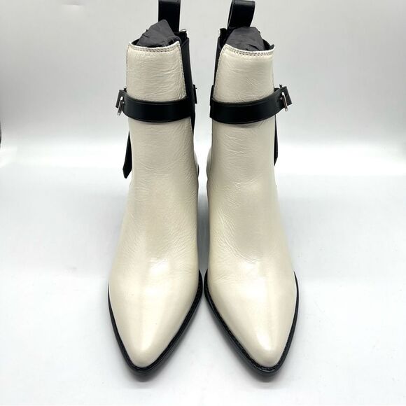 ZADIG & VOLTAIRE  Size 37 7 Heritage Tyler Cecilia White Black Leather Boots NEW - Picture 3 of 15